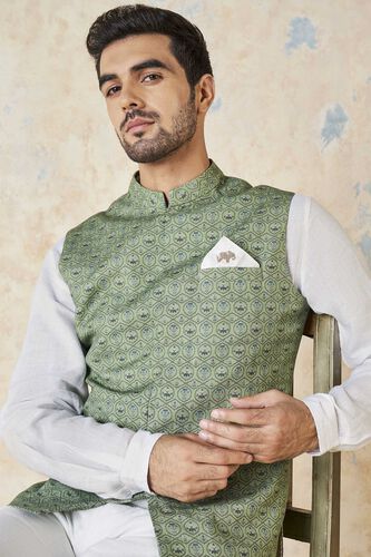 Arman Pocket Square - Ivory, Ivory, image 1